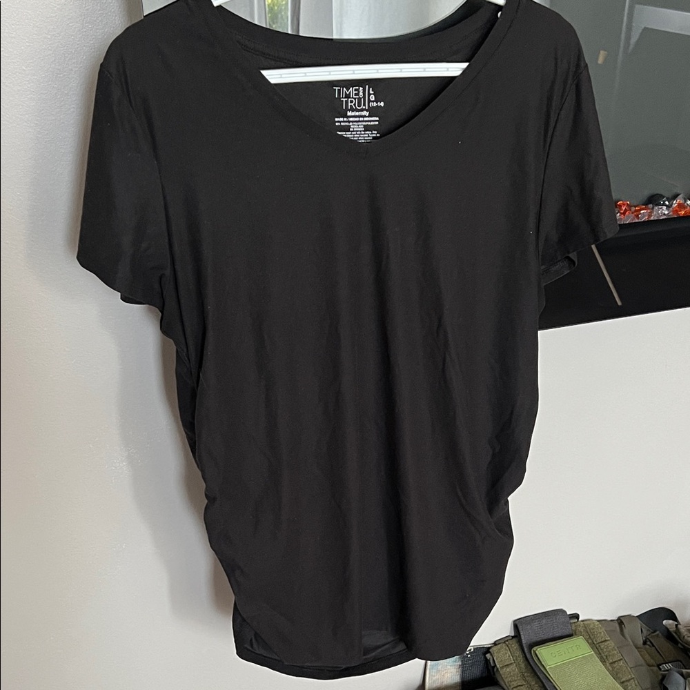 Time and Tru Women's Classic Black Maternity Tee